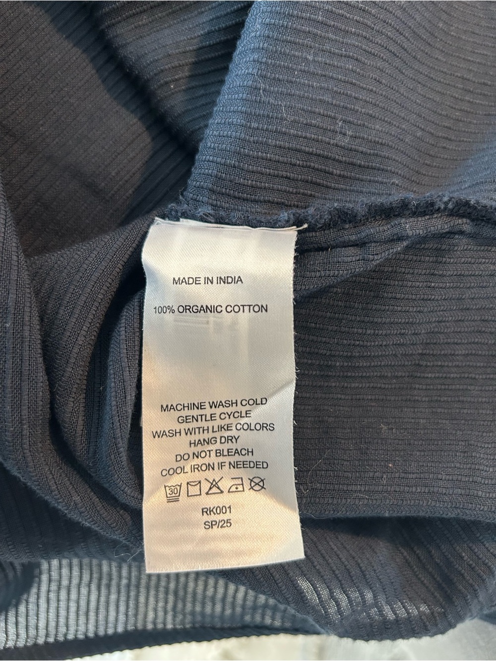 Quince Navy Ruffle Pintuck Button-Front Blouse - Picture 7 of 8